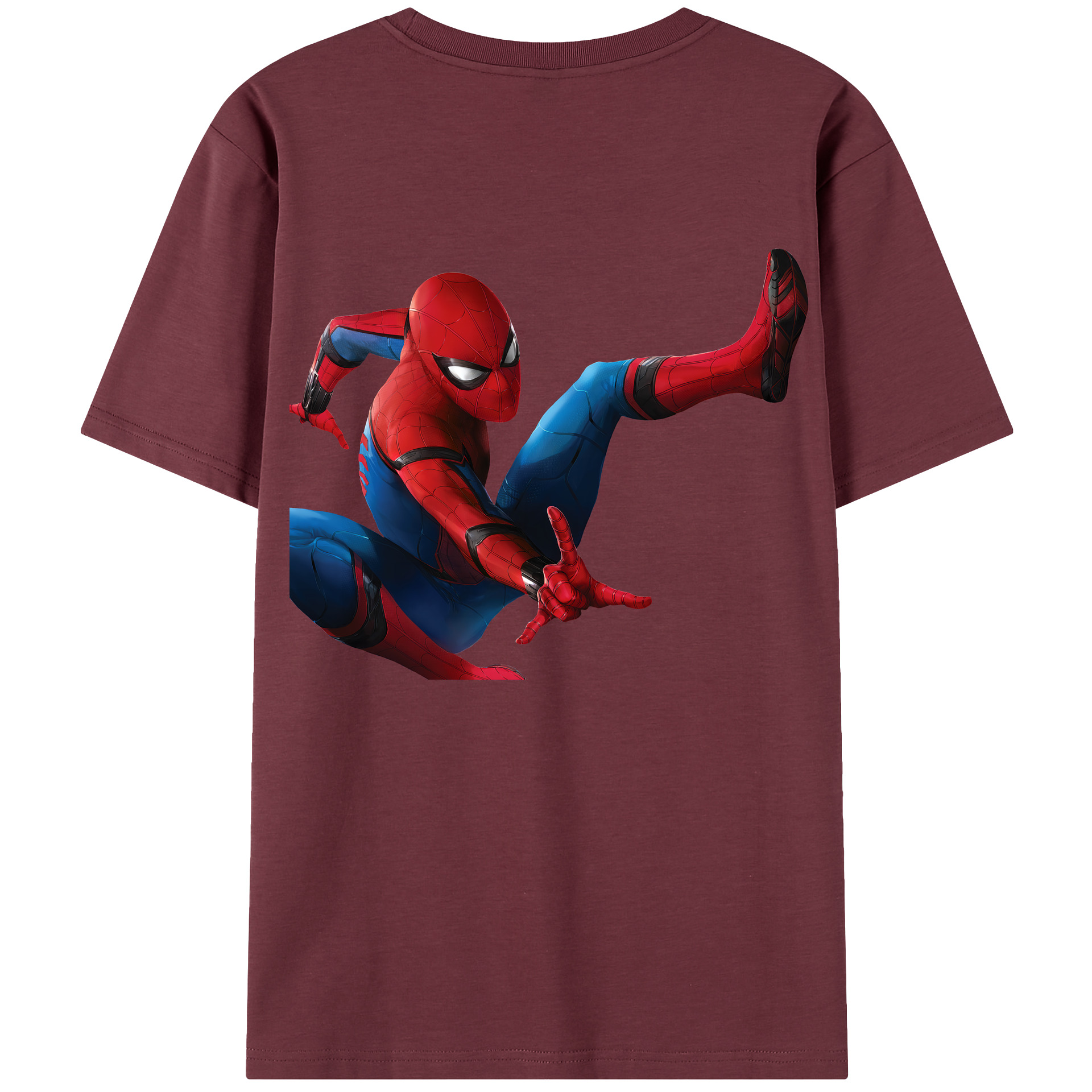 （画像用） Spider Man スパイダーマン 綿100％半袖Tシャツ（背面プリント）